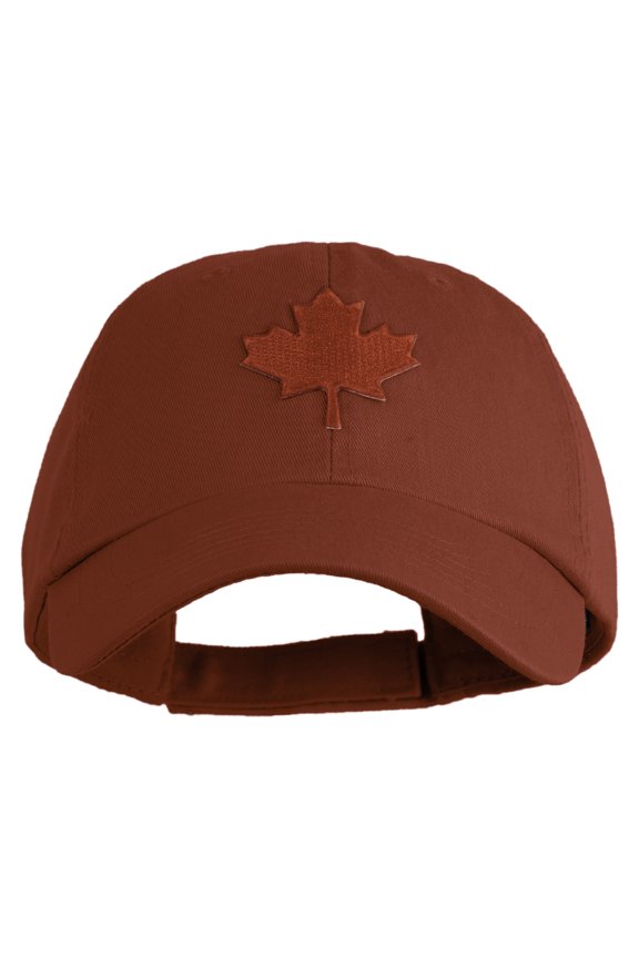 Canadian Maple Leaf Patched Low Profile PET Spun Washed Cap - Red OSFM