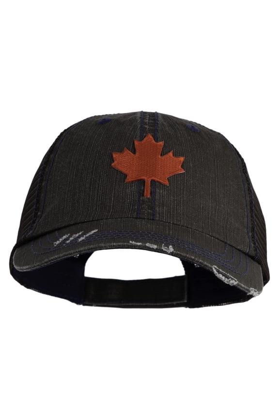 Canadian Maple Leaf Patched Low Profile Special Cotton Mesh Cap - Brown OSFM