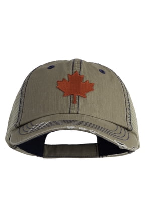Canadian Maple Leaf Patched Low Profile Special Cotton Mesh Cap - Khaki OSFM