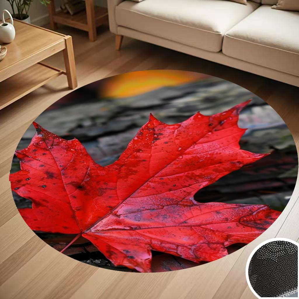 Canadian Maple Leaf Round Carpet Living Room Bedroom Home Decoration ...