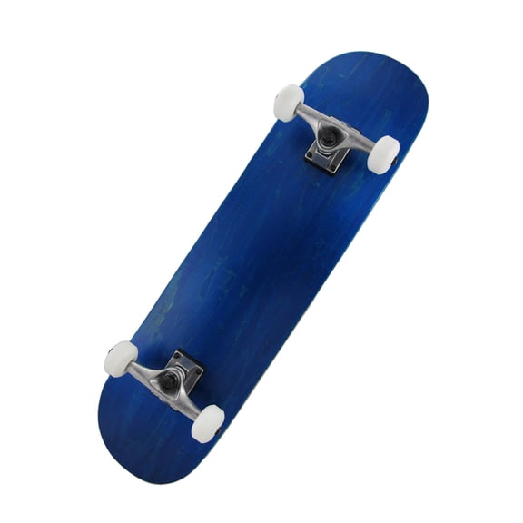 Canadian Maple Skateboard Blue Stain White Wheels