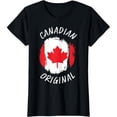 thumbnail image 1 of Canadian Original Shirt Canada Flag Mens Black T-shirt Short Sleeve Tee, 1 of 5