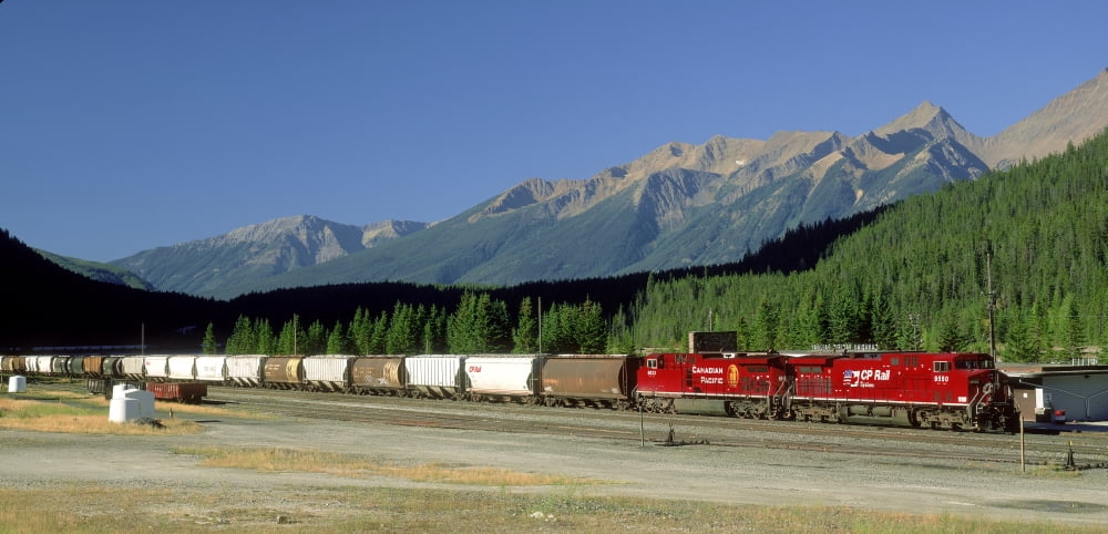 Canadian Pacific Railway Field British Columbia Canada Canvas Art - David Nunuk Design Pics (23 x 11)