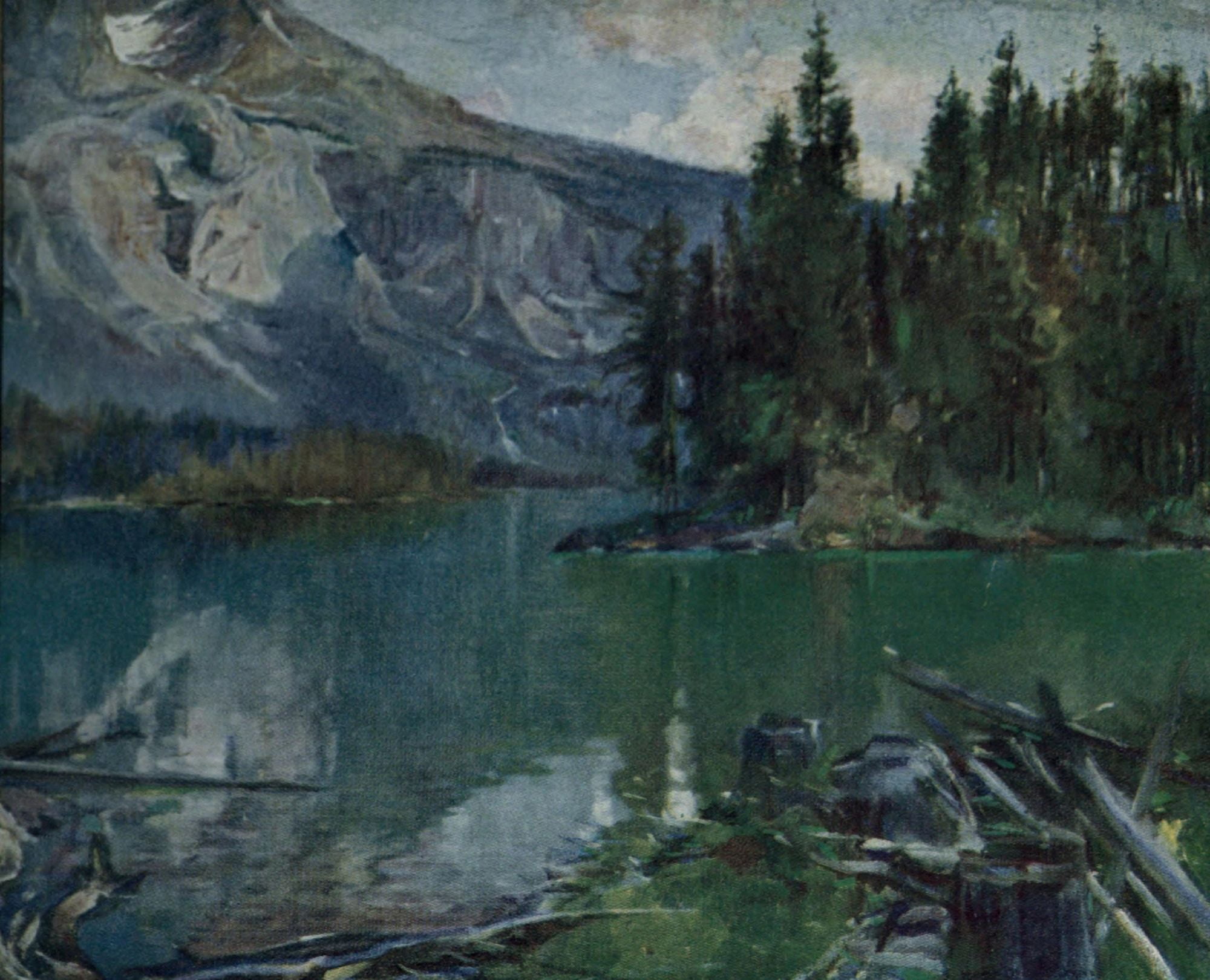 Canadian Pacific Rockies 1900 Emerald Lake Canvas Art - CW Simpson (18 x 24)