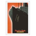 thumbnail image 1 of Canadian Pacific Steamships - Vintage Ocean Liner Travel Poster by Peter Ewart c.1942 - Fine Art Rolled Canvas Print 27in x 40in, 1 of 4