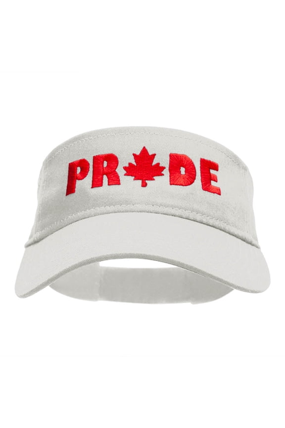 Canadian Pride Embroidered Cotton Twill Visor - White OSFM