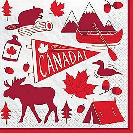 Canadian Pride Beverage Paper Napkins, 6.5" x 6.5"