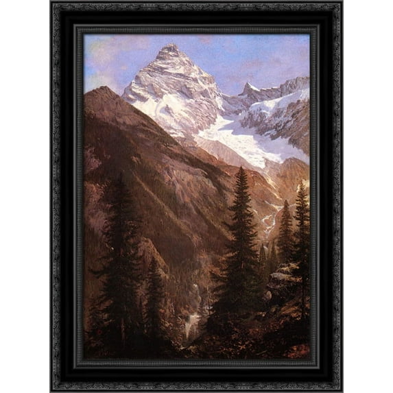 Canadian Rockies, Asulkan Glacier 19x24 Black Ornate Wood Framed Canvas Art by Bierstadt, Albert