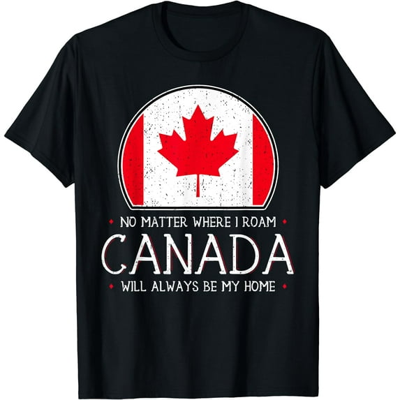 Canadian Shirt Canada Pride Flag North Maple Leaf Eh Gift T-Shirt Black Large