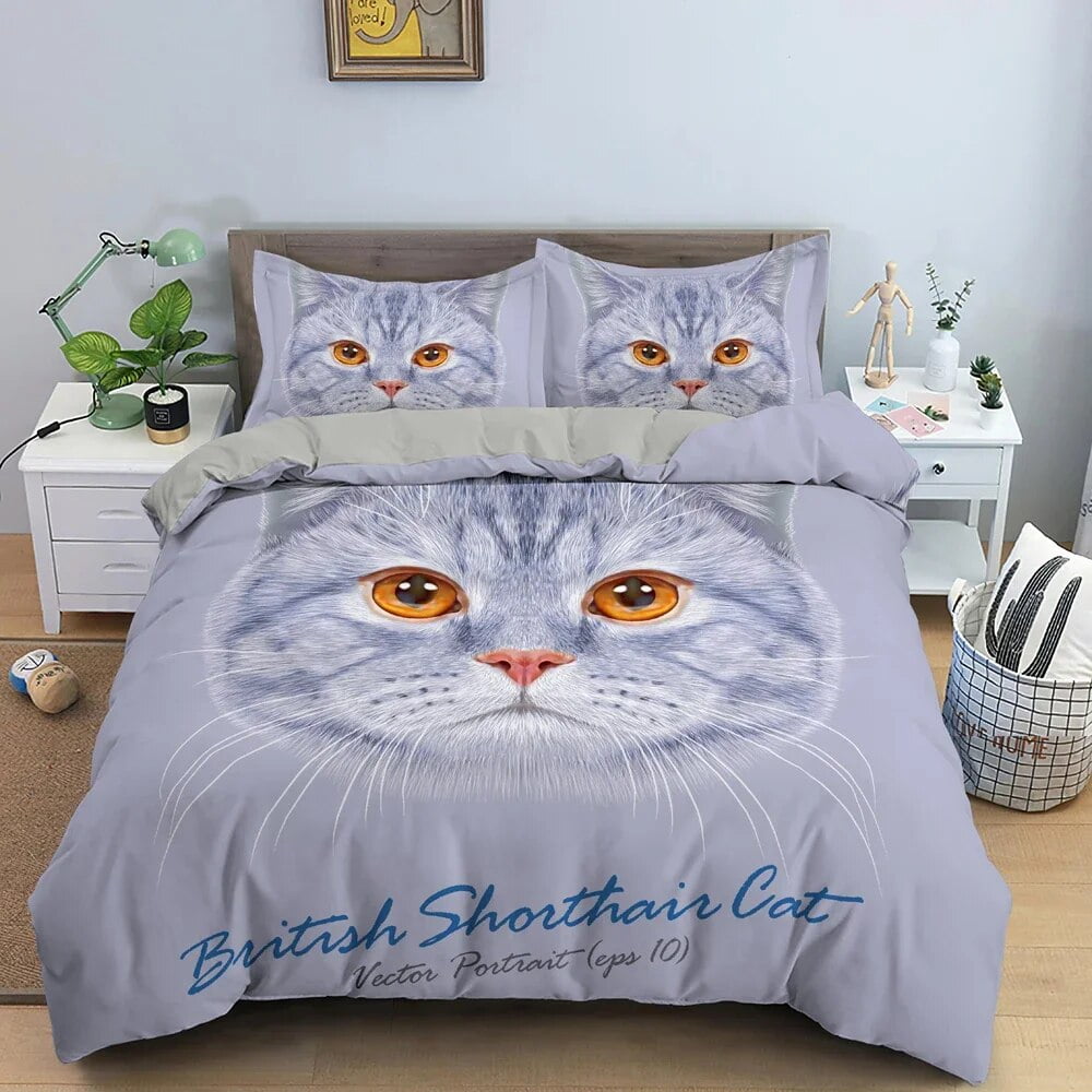 Canadian Sphynx Cat Duvet Cover Lovely Pet Kitty Bedding Set Kids Teens