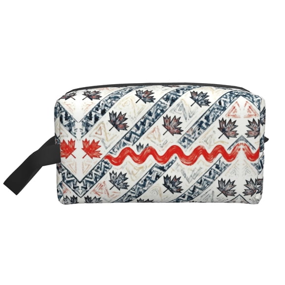 Canadian Symbol Maple Leaf Pattern Travel Hanging Toiletry Bag For Men Women Water Resistant Shaving Bag