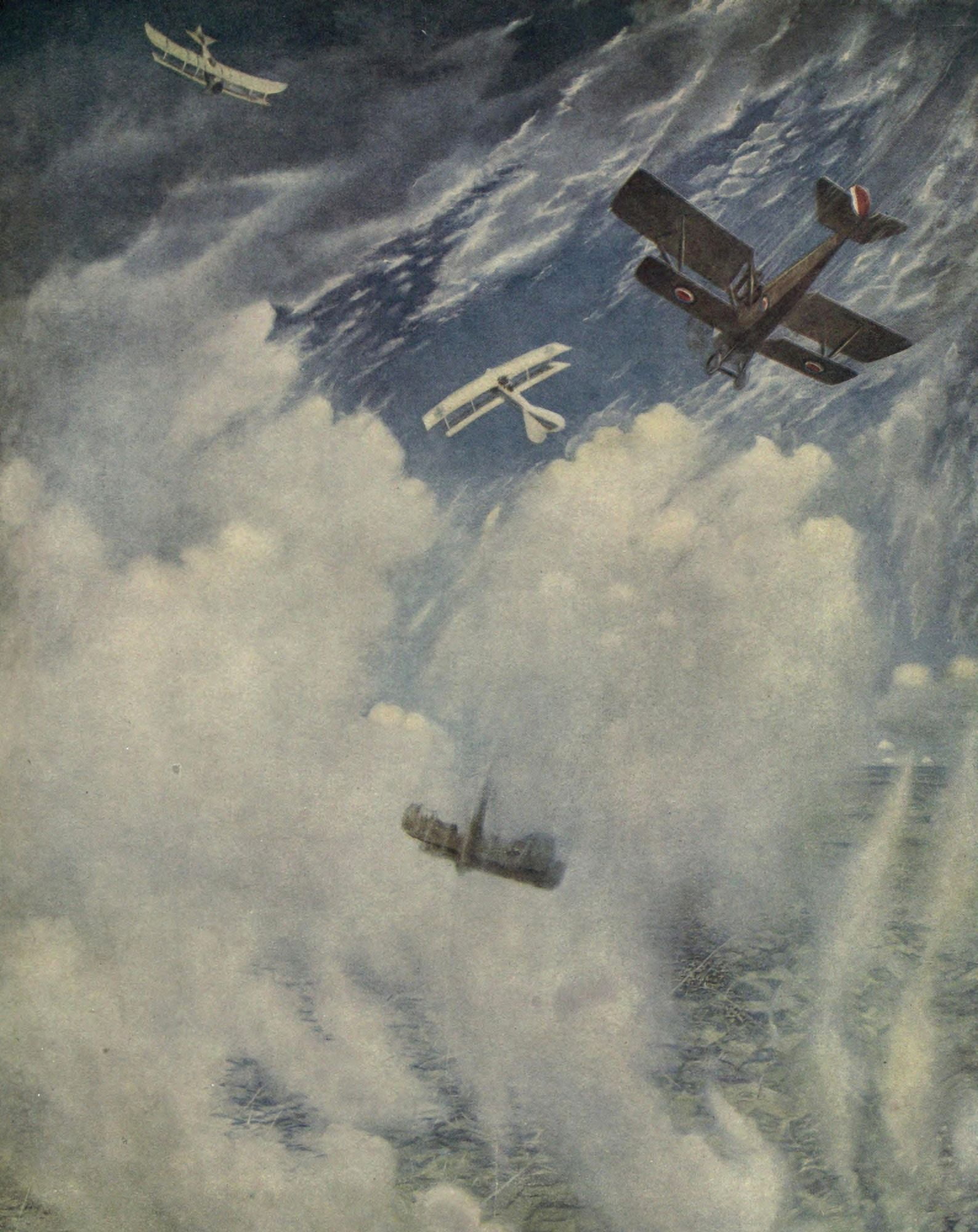 Canadian War Memorials c1919 War in the Air Canvas Art - CRW Nevinson (18 x 24)