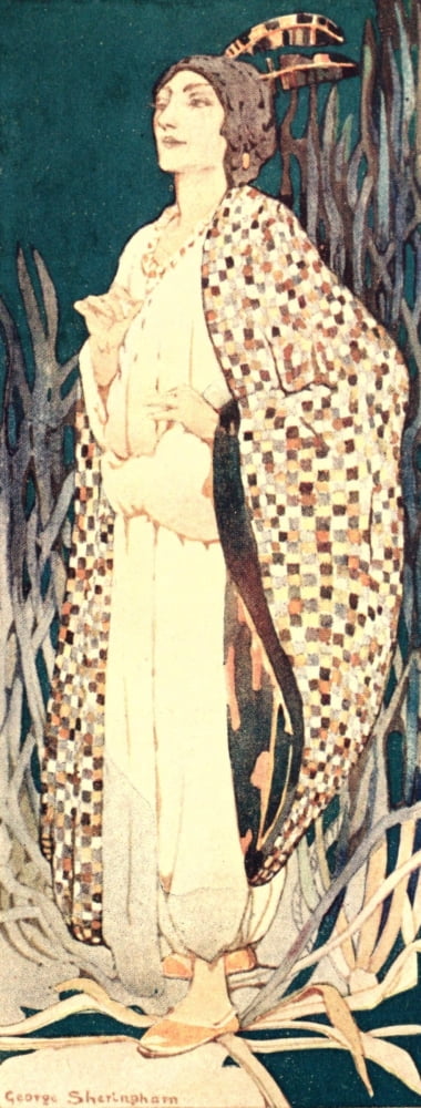 Canadian Wonder Tales 1918 Elegant woman Canvas Art - George Sheringham (18 x 24)