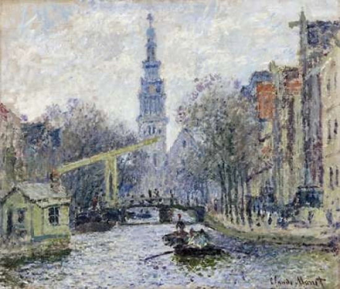 Canal Amsterdam Canvas Art - Claude Monet (24 x 24)