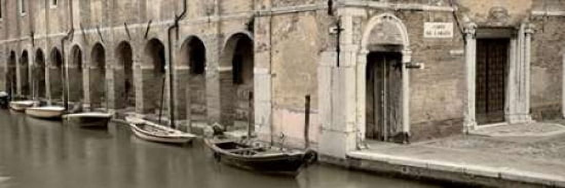 Canal Boats with Passageway Canvas Art - Alan Blaustein (12 x 36)