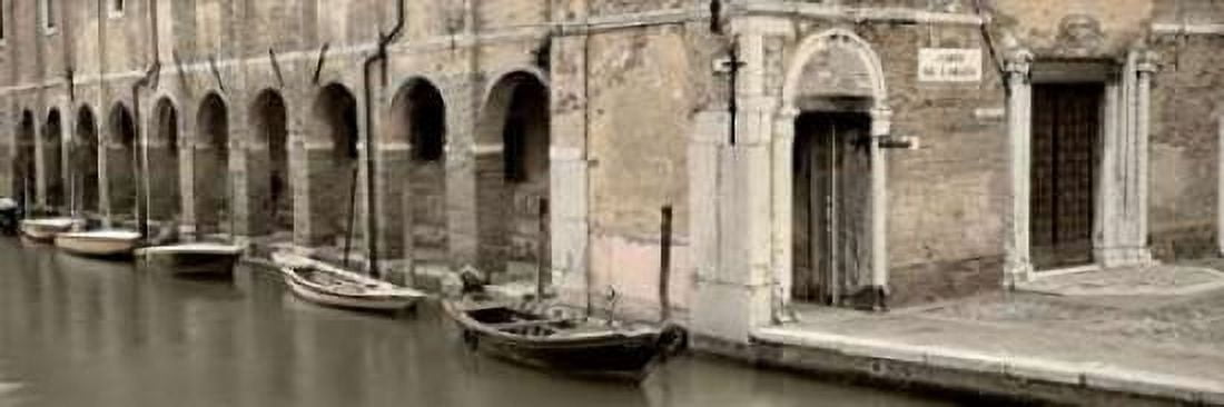 Canal Boats with Passageway Canvas Art - Alan Blaustein (8 x 24)