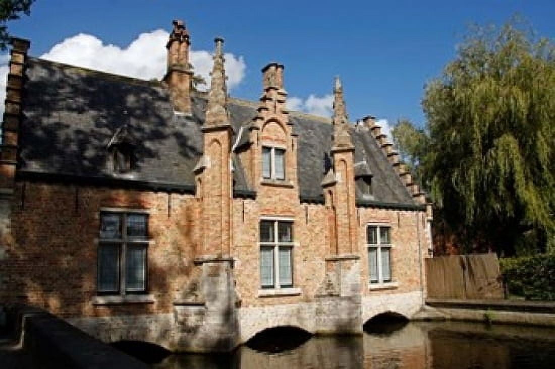 Canal Building Bruges Belgium Canvas Art - Kymri Wilt  DanitaDelimont (36 x 24)