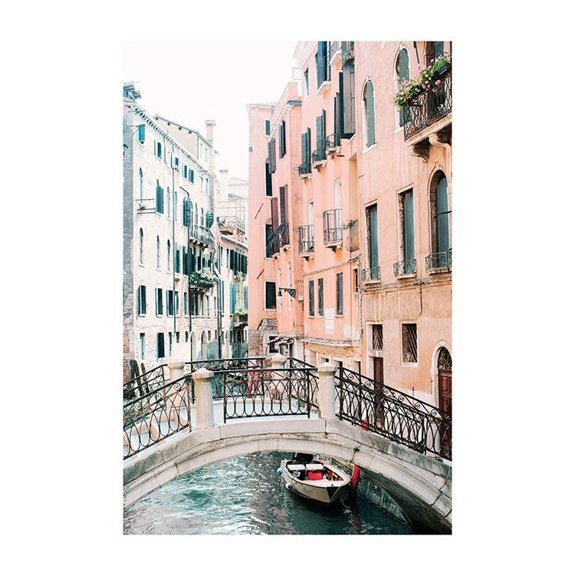 Canal In Venice Print Wall Art, Modern Wall Decor For Living Room Bedroom, 24x36 UNFRAMED