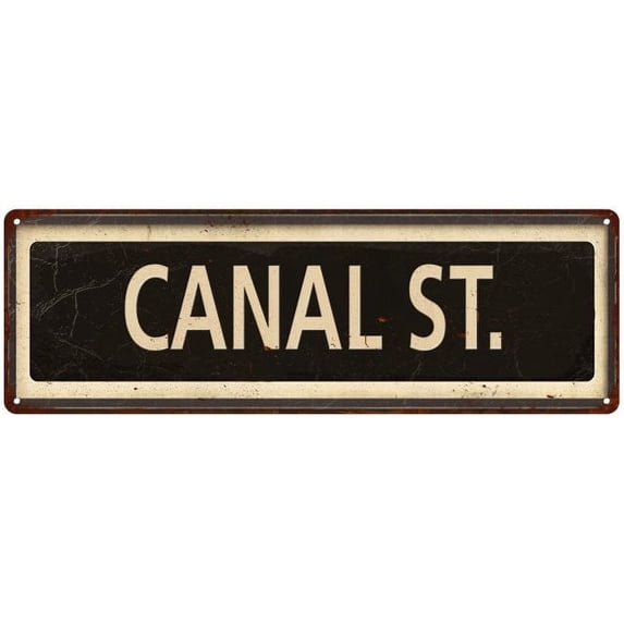 Canal St. Vintage Looking Metal Sign Home Decor 8x24 108240066008