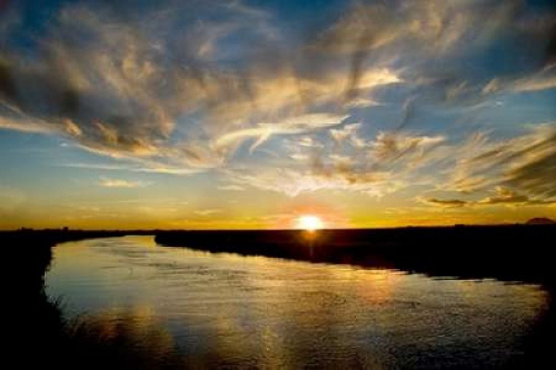 Canal Sunset Canvas Art - Ramona Murdock (24 x 36)