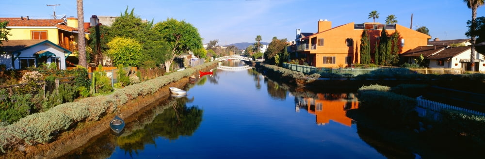 Canal Venice California Canvas Art - Panoramic Images (36 x 12)