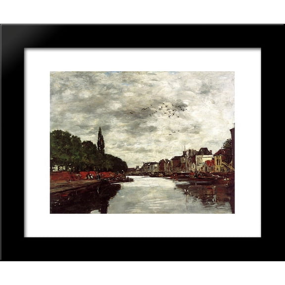 Canal near Brussels 20x24 Framed Art Print by Eugene Boudin