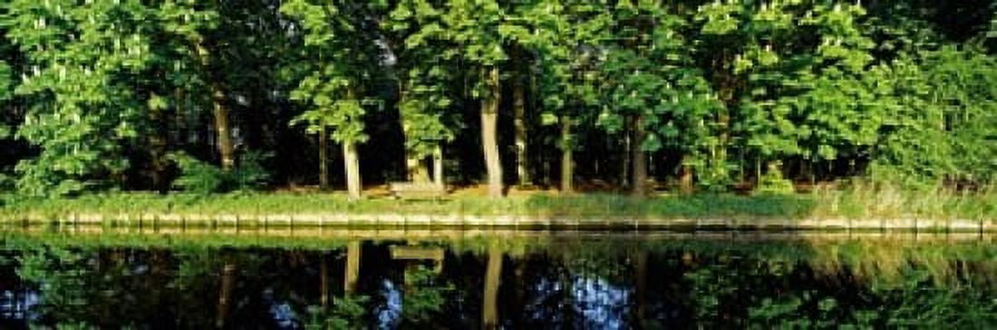 Canal near Lisse Netherlands Canvas Art - Panoramic Images (18 x 6)
