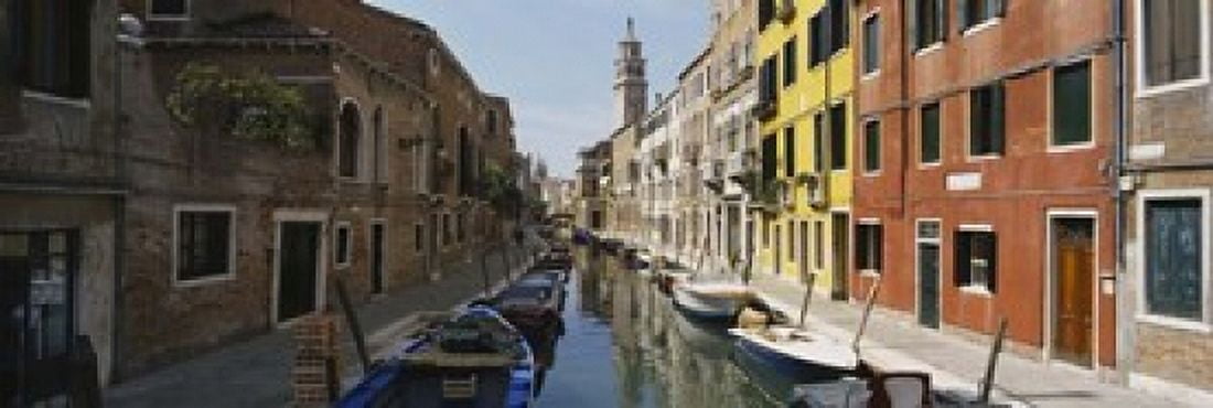 Canal passing through a city Venice Italy Canvas Art - Panoramic Images (18 x 6)