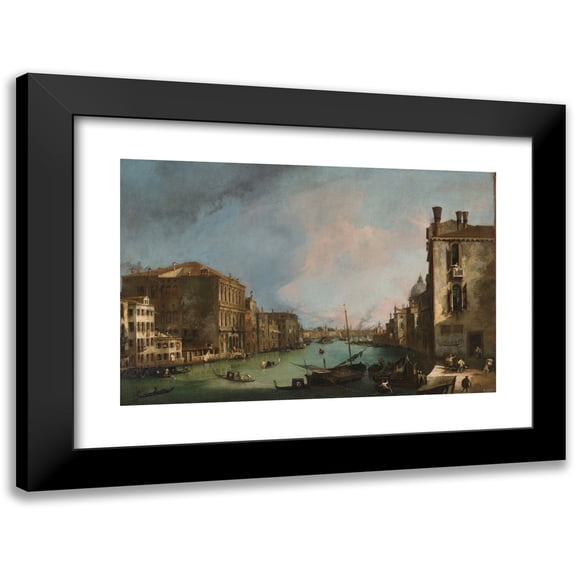 Canaletto 14x11 Black Modern Framed Museum Art Print Titled - The Grand Canal in Venice with the Palazzo Corner Ca’Grande (1722)