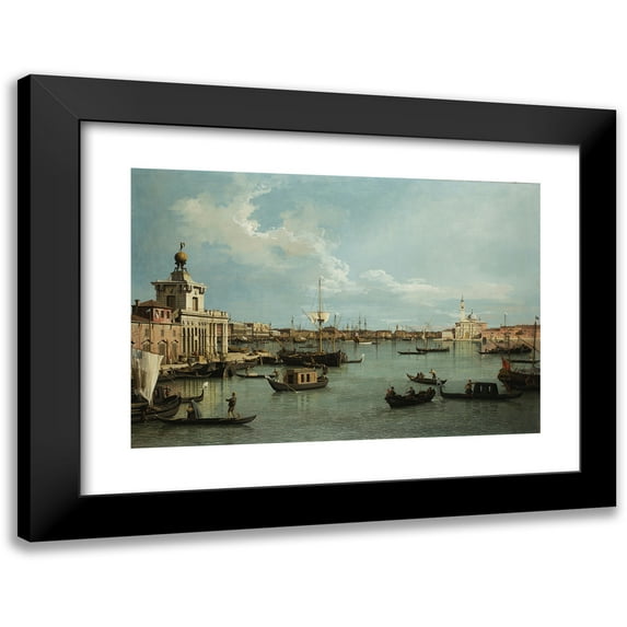 Canaletto 14x11 Black Modern Framed Museum Art Print Titled - Venice, the Basin of San Marco from the Canale Della Giudecca (C. 1735 - 1744)