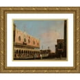 thumbnail image 1 of Canaletto 14x11 Gold Ornate Wood Frame and Double Matted Museum Art Print Titled - View of the Piazzetta San Marco Looking South (1735), 1 of 4