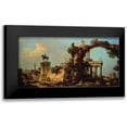 thumbnail image 1 of Canaletto 18x11 Black Modern Framed Museum Art Print Titled - Capriccio of Roman Ruins with a Renaissance Church, 1 of 5