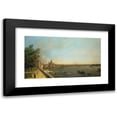 thumbnail image 1 of Canaletto 24x15 Black Modern Framed Museum Art Print Titled - London- the Thames from Somerset House Terrace Towards the City, 1 of 1