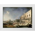 thumbnail image 1 of Canaletto 24x18 White Modern Wood Framed Museum Art Print Titled - The Reception of the French Ambassador in Venice, 1 of 4