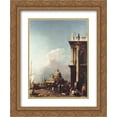 thumbnail image 1 of Canaletto 2x Matted 20x24 Gold Ornate Framed Art Print 'Venice, The Piazzetta Looking South west towards Santa Maria della Salute', 1 of 2
