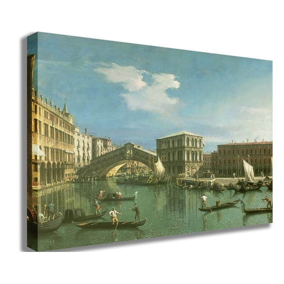 Canaletto "The Rialto Bridge" (18th) Canvas Print