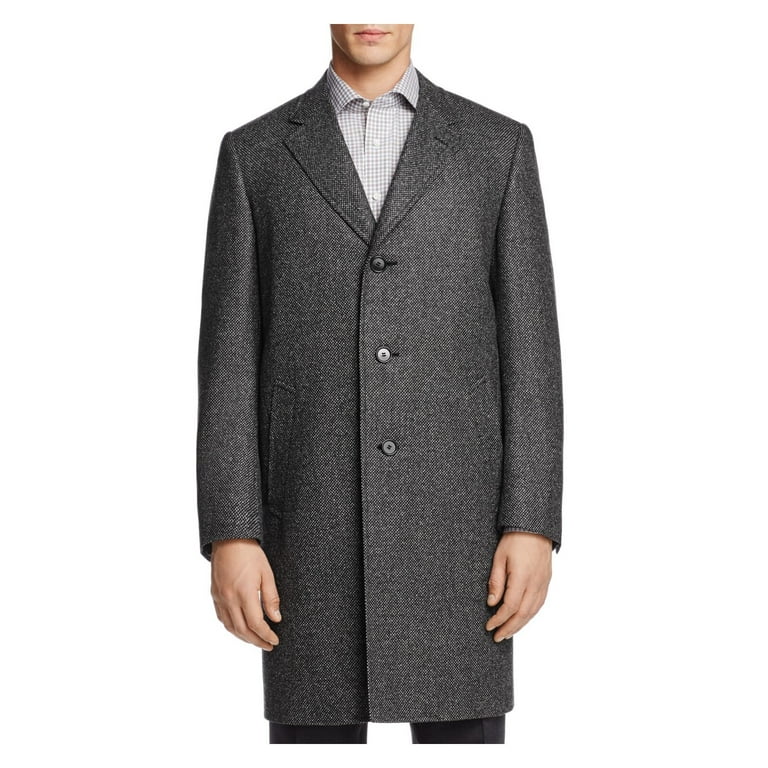 Canali Mens Gray Top Coat 50R