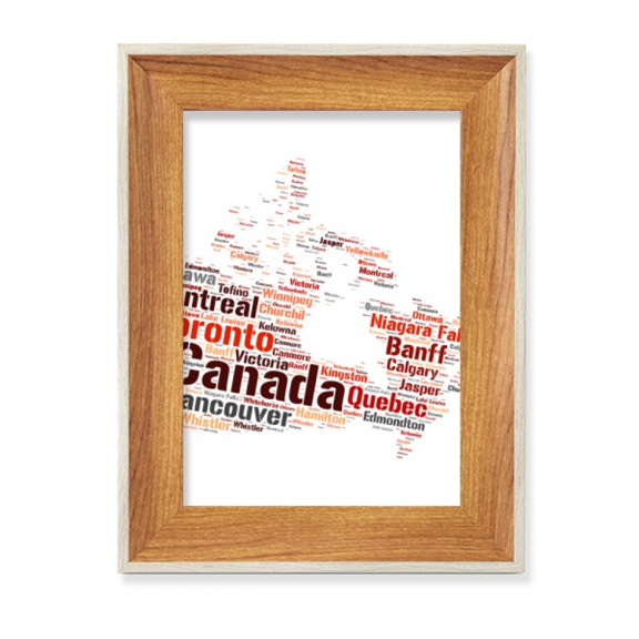 Cananda Map with City Names Landmarks Desktop Wooden Photo Frame Display Picture Art Painting Multiple Sets