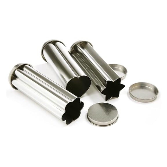 Canape Bread Molds Set of 3 - Novelty Loaf Pans - Flower, Heart, Star Shapes - 8.75 Inch Baking Molds for Tea Sandwiches & Appetizers