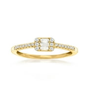 CANARIA Ross-Simons 0.20 ct. t.w. Diamond Rectangular Cluster Ring in 10kt Yellow Gold, Women's, Adult