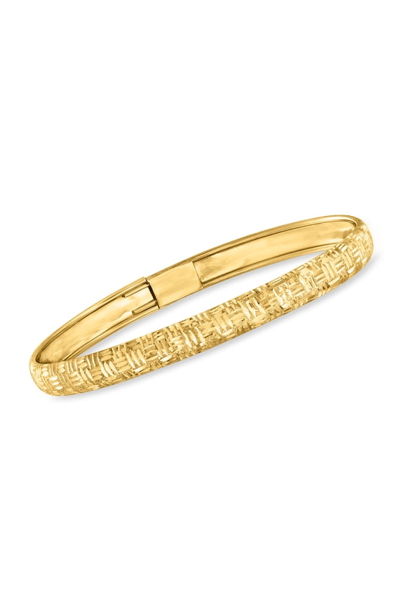 Ross-Simons 10kt Yellow Gold Basketweave-Pattern Bangle Bracelet, Women's, Adult