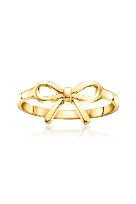 Ross-Simons 10kt Yellow Gold Bow Ring, Women's, Adult