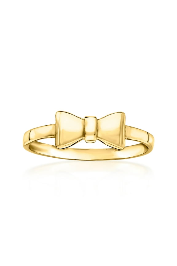Ross-Simons 10kt Yellow Gold Bow Tie Ring, Women's, Adult