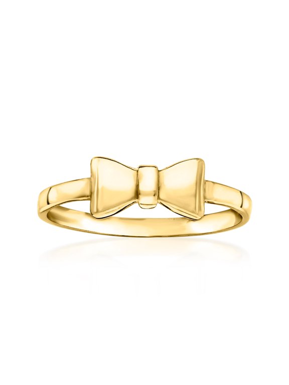 Ross-Simons 10kt Yellow Gold Bow Tie Ring, Women's, Adult