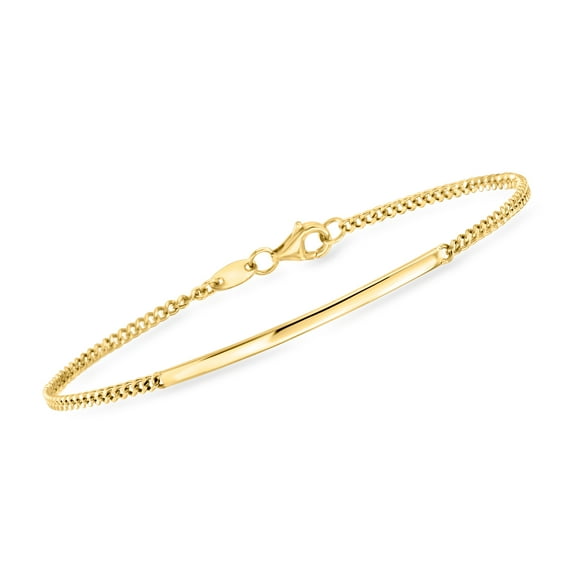 Ross-Simons 10kt Yellow Gold Curb-Link Bar Bracelet, Women's, Adult