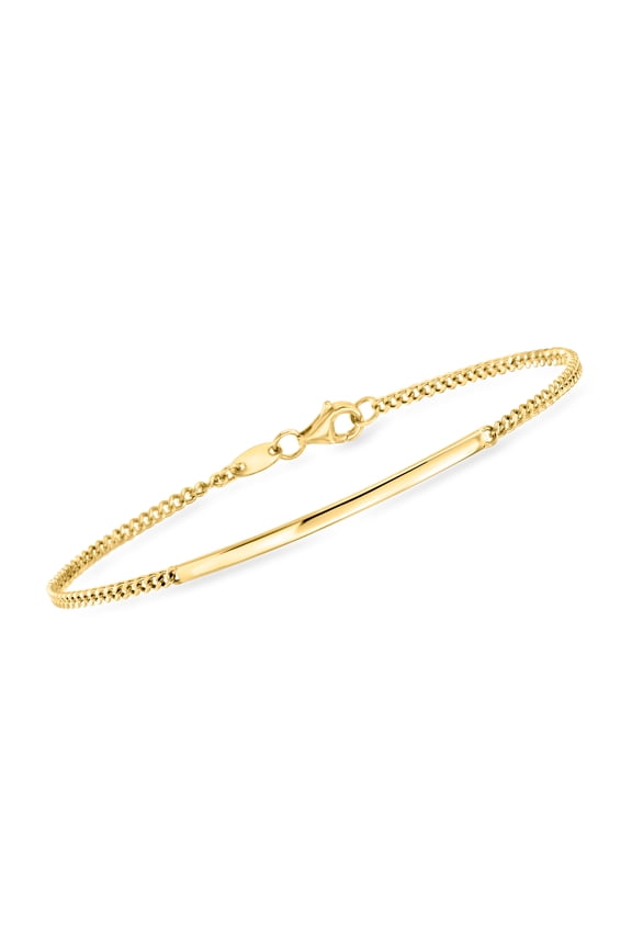 Ross-Simons 10kt Yellow Gold Curb-Link Bar Bracelet, Women's, Adult