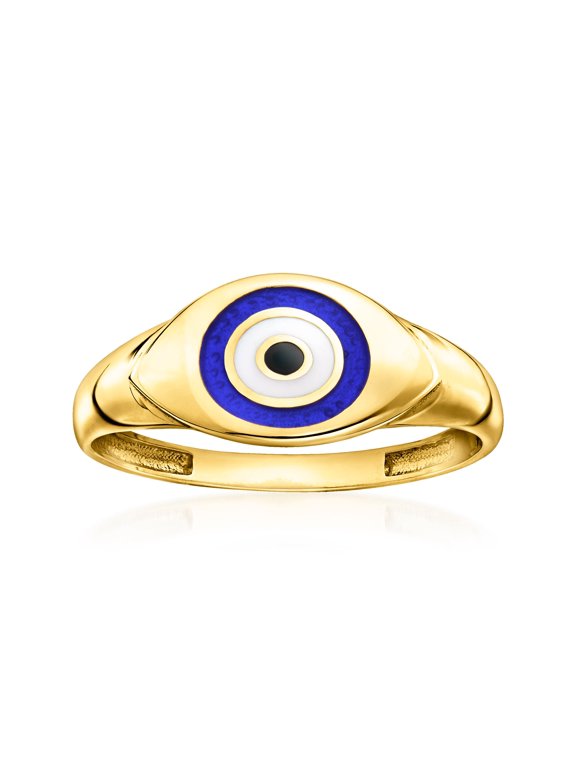 Ross-Simons 10kt Yellow Gold Evil Eye Ring With Multicolored Enamel, Women's, Adult