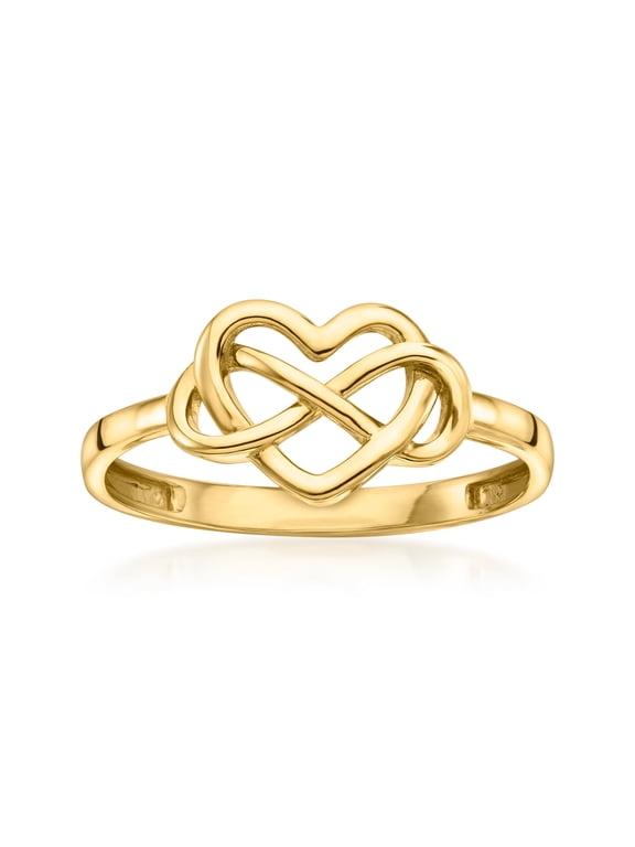 Ross-Simons 10kt Yellow Gold Infinity Heart Ring, Women's, Adult