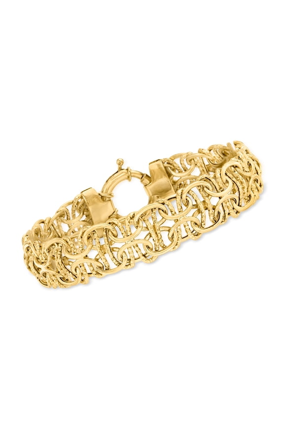 Ross-Simons 10kt Yellow Gold Interlocking Link Bracelet, Women's, Adult
