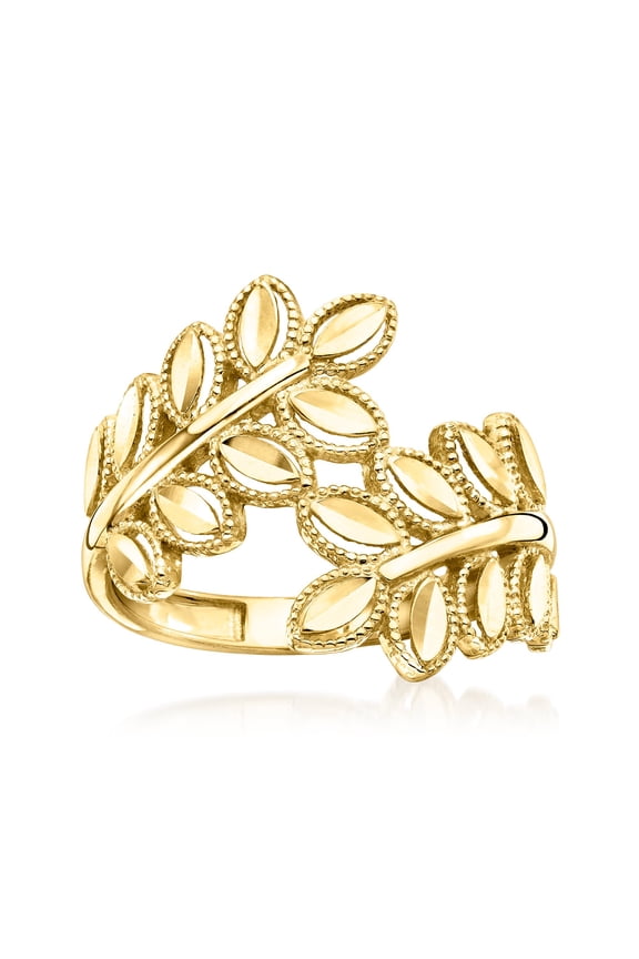 Ross-Simons 10kt Yellow Gold Leaf Ring, Women's, Adult
